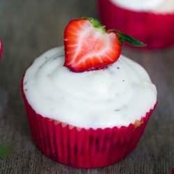 Strawberry Mint Goat Cheese Cupcake