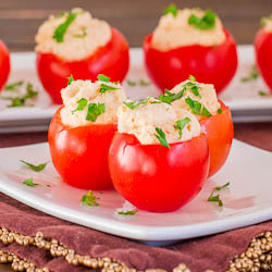 Shrimp and Crab Dip Stuffed Tomato