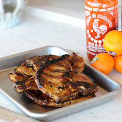 Grilled Orange Sriracha Pork Chops