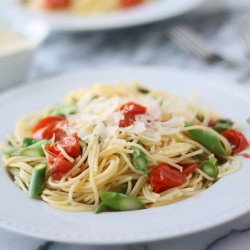 Spring Pasta with Garlic Olive OIl