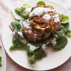 Asparagus Fritters + Chive Sauce