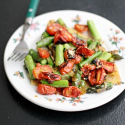 Asparagus Tomato and Onion Farinata