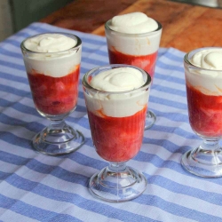 Rhubarb with Yogurt Cream