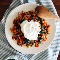 Chickpea Saute with Greek Yogurt