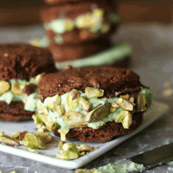 Chocolate Pistachio Sandwich Cookie