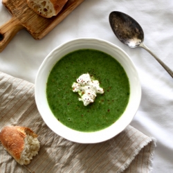 Watercress Soup with Goat Cheese