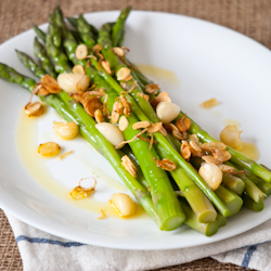 Asparagus with Garlic Two Ways