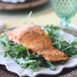 Salmon with Arugula & Zucchini