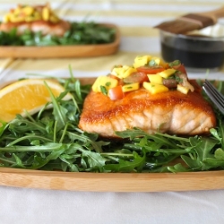 Whiskey-Glazed Salmon with Chutney