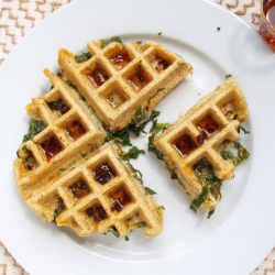 Collard Stuffed Cornbread Waffles