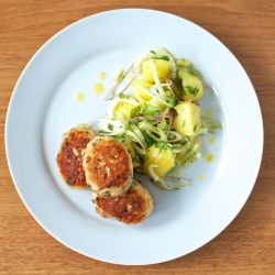 Chicken Meatballs and Potato Salad