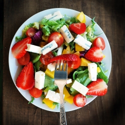 Strawberries with Cheese Salad