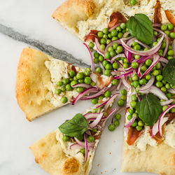 Ricotta Pizza Prosciutto Pea Salad