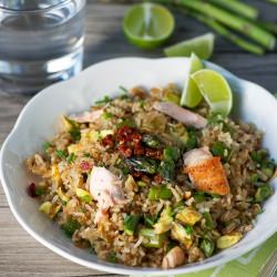 Asparagus Salmon Fried Rice