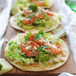 Buffalo Shrimp Tostadas