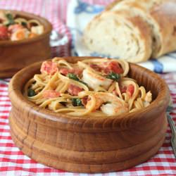 Whole Wheat Pasta W/ Shrimp & Bacon