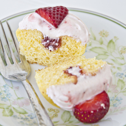 Strawberry Orange Cupcakes with Jam