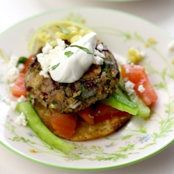 Nopales Red Bean Burger Tostadas