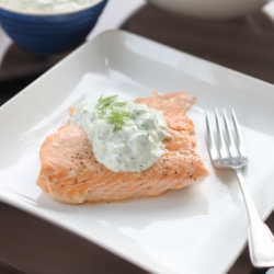 Grilled Salmon and Herb Tzatiki