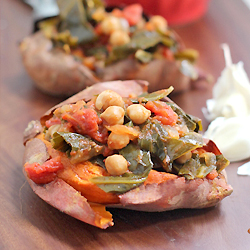 Collard Greens Stuffed Sweet Potato