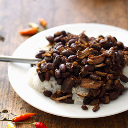 Crockpot Pork Adobo and Black Beans