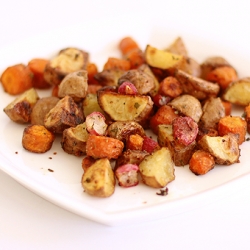 Roasted Radishes, Carrots & Potato