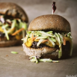 Broccoli Spiked Rarebit Burgers