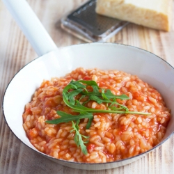 Tomato Risotto with Arugula