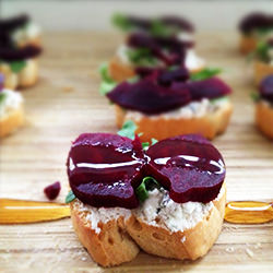 Beet, Honey, & Goat Cheese Toasts