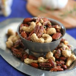 Garlic Rosemary Cocktail Nuts