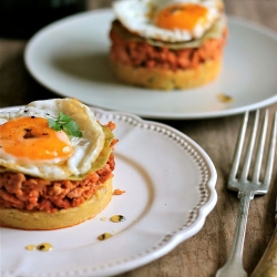 Spicy Beef Hash on Polenta