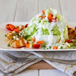 Lighter Buffalo Chicken Wedge Salad