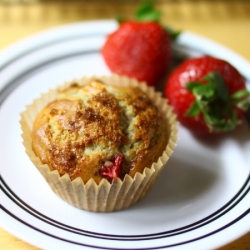 Strawberry Apple Rhubarb Muffins