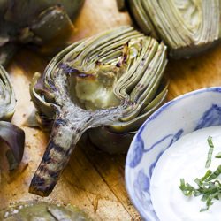 Grilled Artichokes with Lemon Aioli