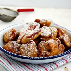 Strawberry and Rhubarb Fritters