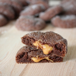 Caramel Stuffed Chocolate Cookies