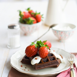 Chocolate Pink Pepper Waffles