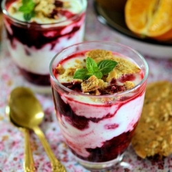 Breakfast Parfait with Cherries