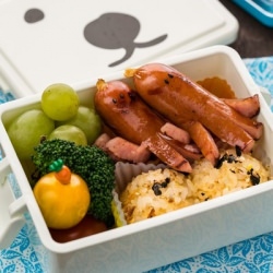 Cute Octopus Shape Sausage Bento