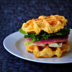 Cheddar Polenta Gluten Free Waffle