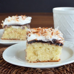 Coconut Fudge Poke Cake