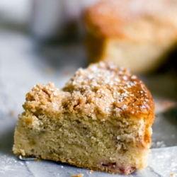 Rhubarb Buckle with Ginger Crumb