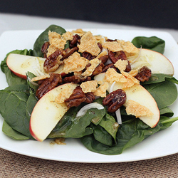 Baby Spinach Salad w/ Maple Roasted