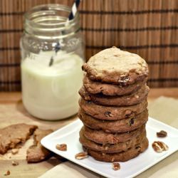 Malted Milk Pecan Raisin Cookies