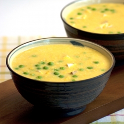 Sweetcorn, Pea & Tofu Soup