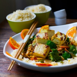 Ginger Coconut Tofu Veggie Stir-Fry