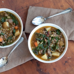 Chard, Lentil and Potato Soup