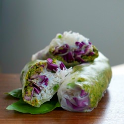 Thai Pesto Cabbage Spring Rolls