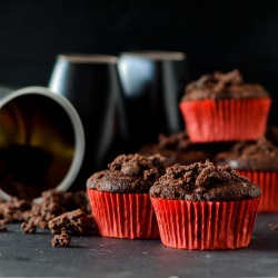 Chocolate Pear Crumble Muffins