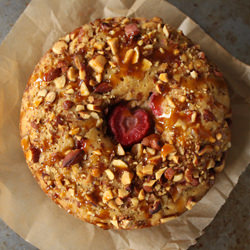 Brown Butter Strawberry Bourbon Cake